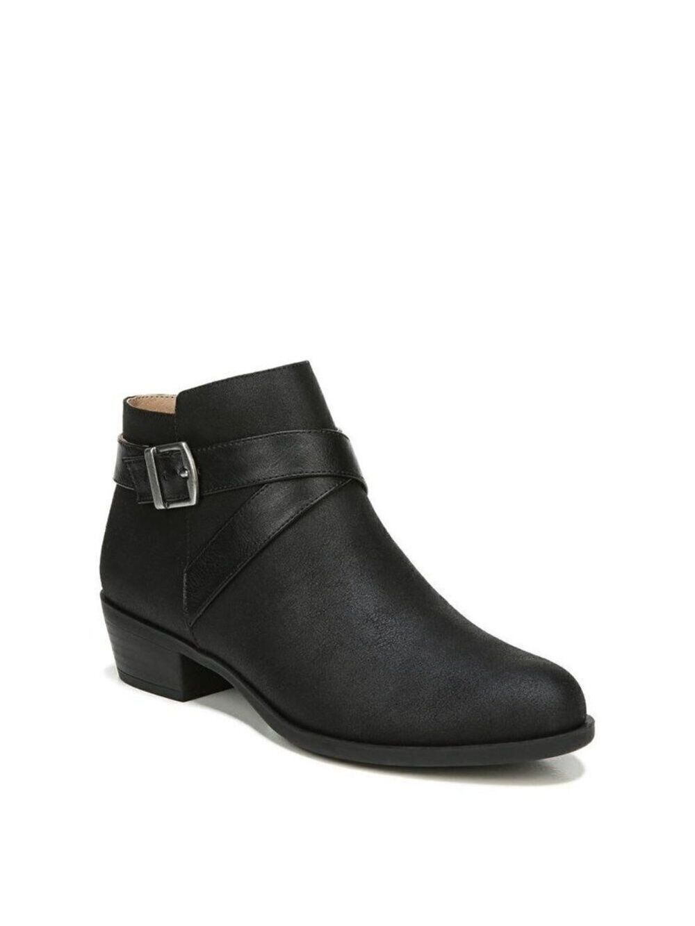 LIFESTRIDE "Ally" Ankle Bootie Womens New Black Block Heel Buc…